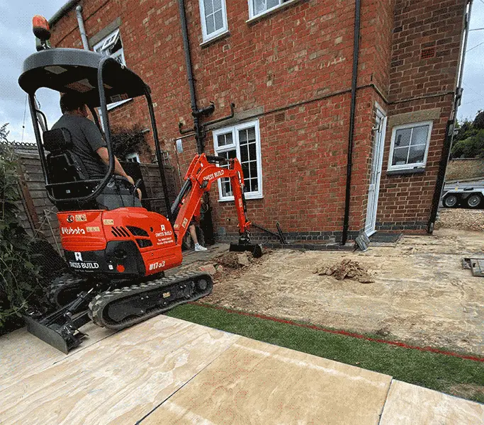 Excavator starting footings